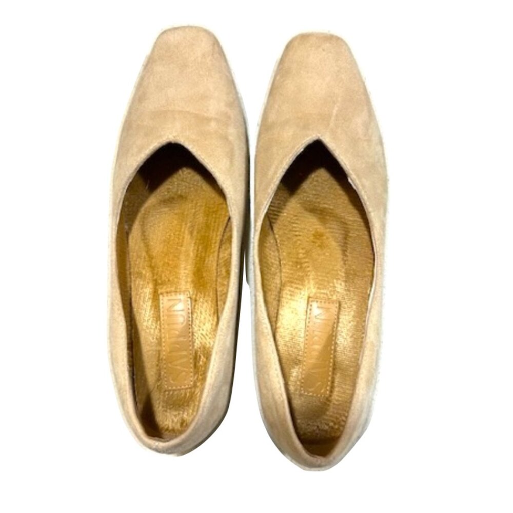 Ballerina Square Toe Faux Suede Flats